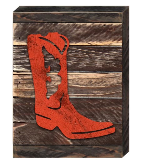 Cowboy Boots Art on Board Wall Decor