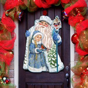 Picture of G.DeBrekht 8111410M Wooden Classic Christmas Decorative Hanging or Freestanding Figurine for Home & Garden