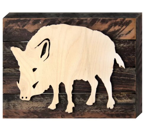 Designocracy 98213-12 Wild Boar Art on Board Wall Decor