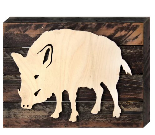 Designocracy 98213-18 Wild Boar Art on Board Wall Decor