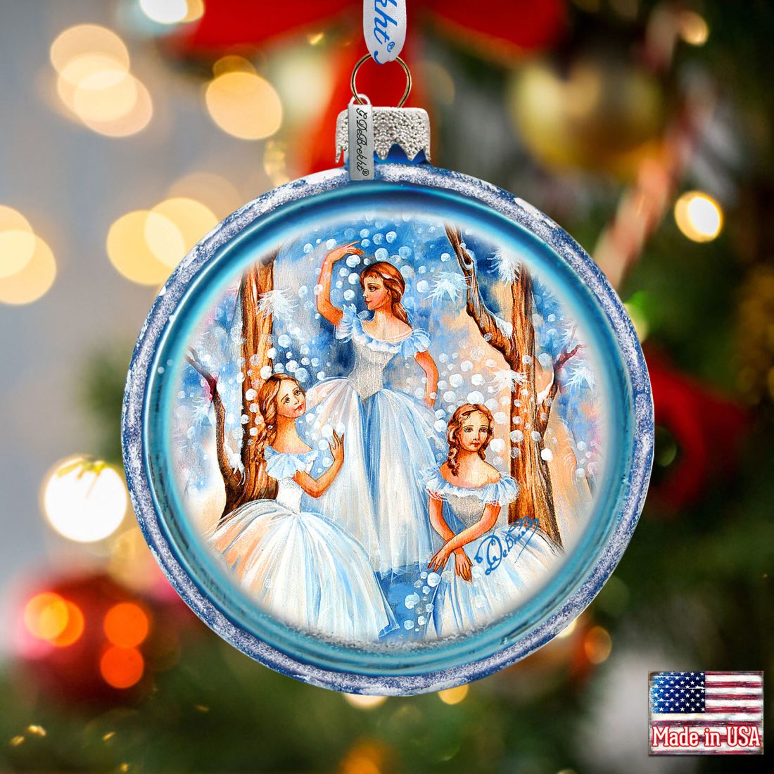 764-721 3 x 3.5 in. Snowflakes Glass Ornaments