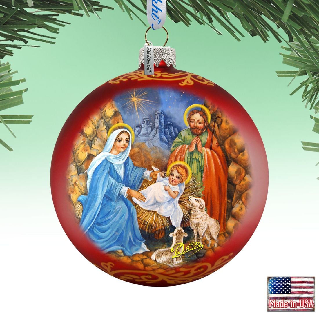 73902 5 x 5.5 in. The Lamb of God Glass Ornaments