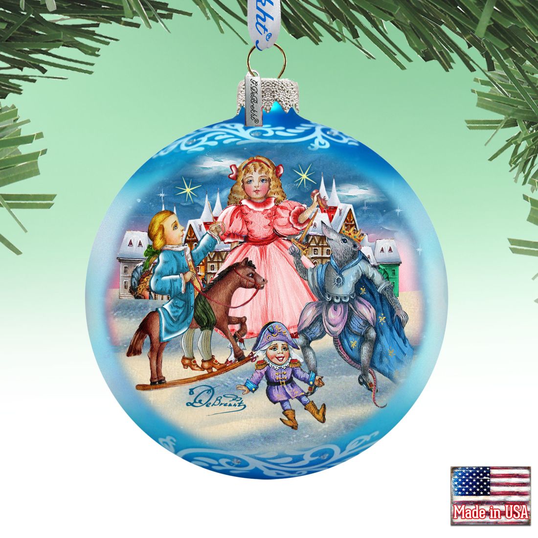 73916 5 x 5.5 in. Nutcracker Story Glass Ornaments