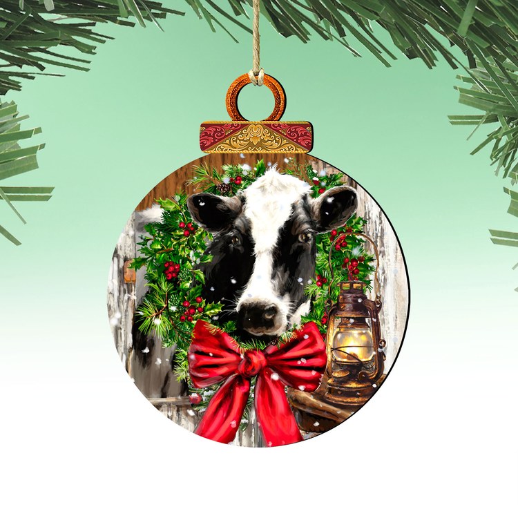 8421128-DG-S2 5.5 x 5 x 0.2 in. Christmas on the Farm Ornaments, Multi Color - Set of 2