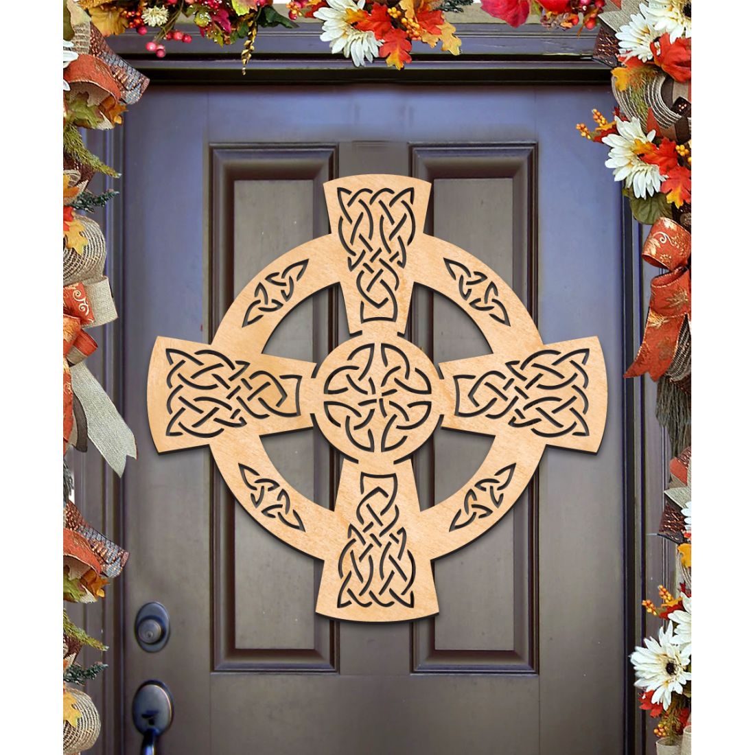 24 x 18 in. Celtic Wheel Cross Wall Door Decor - Extra Large
