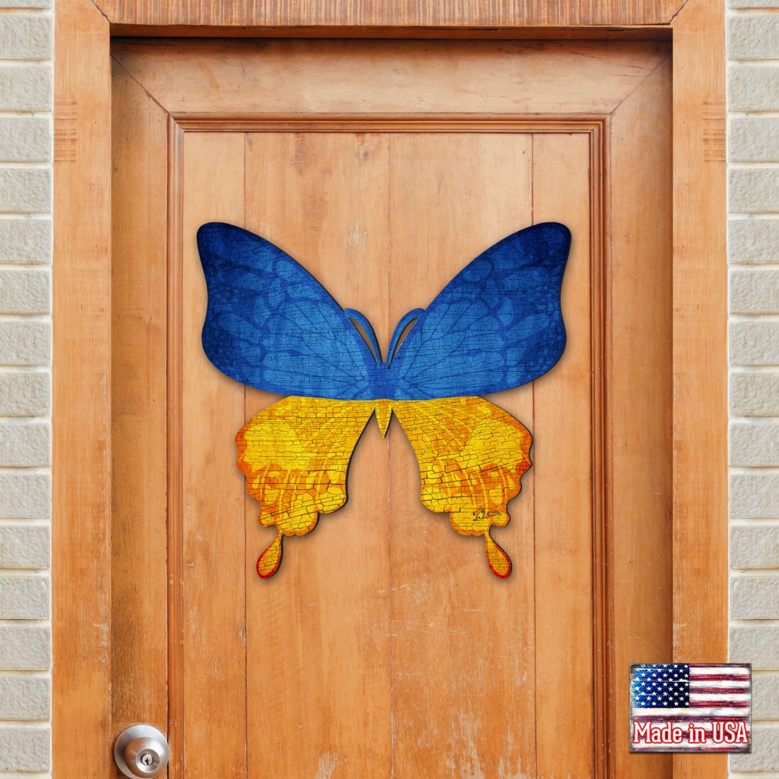 24 x 18 in. Ukraine Butterfly Holiday Door Decor