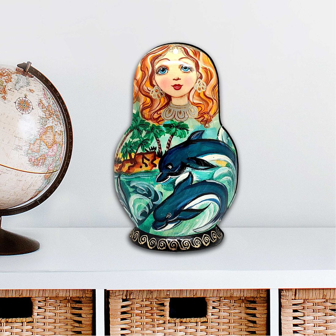 12 x 9 in. Dolphins Matreshka Coastal Outdoor Decor Large Ornaments