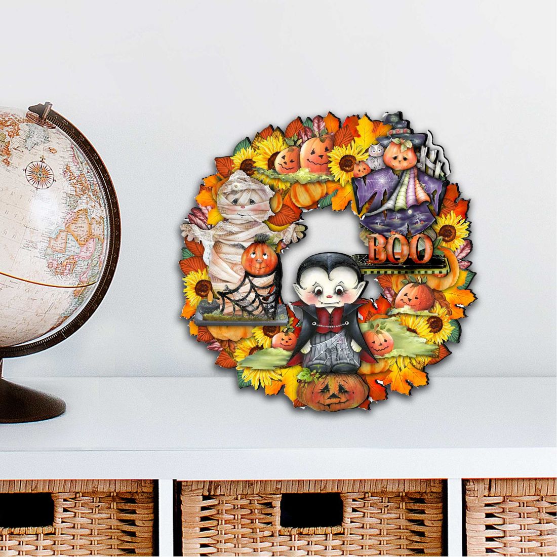 12 x 9 in. Halloween Wreath Outdoor Decor Large Ornaments