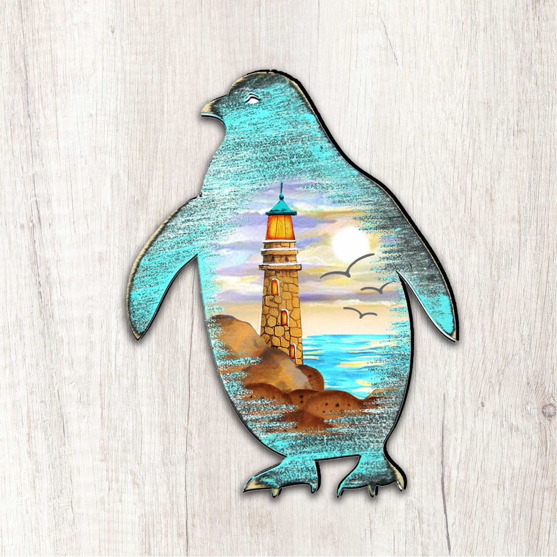 12 x 9 in. Penguins Coastal Outdoor Decor Large Ornaments