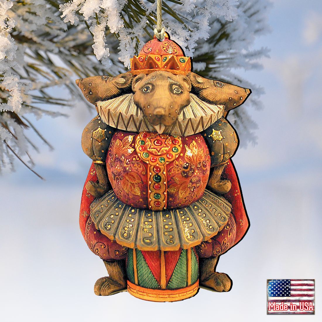 5 x 5.5 in. Jester Wooden Ornaments - Set of 2