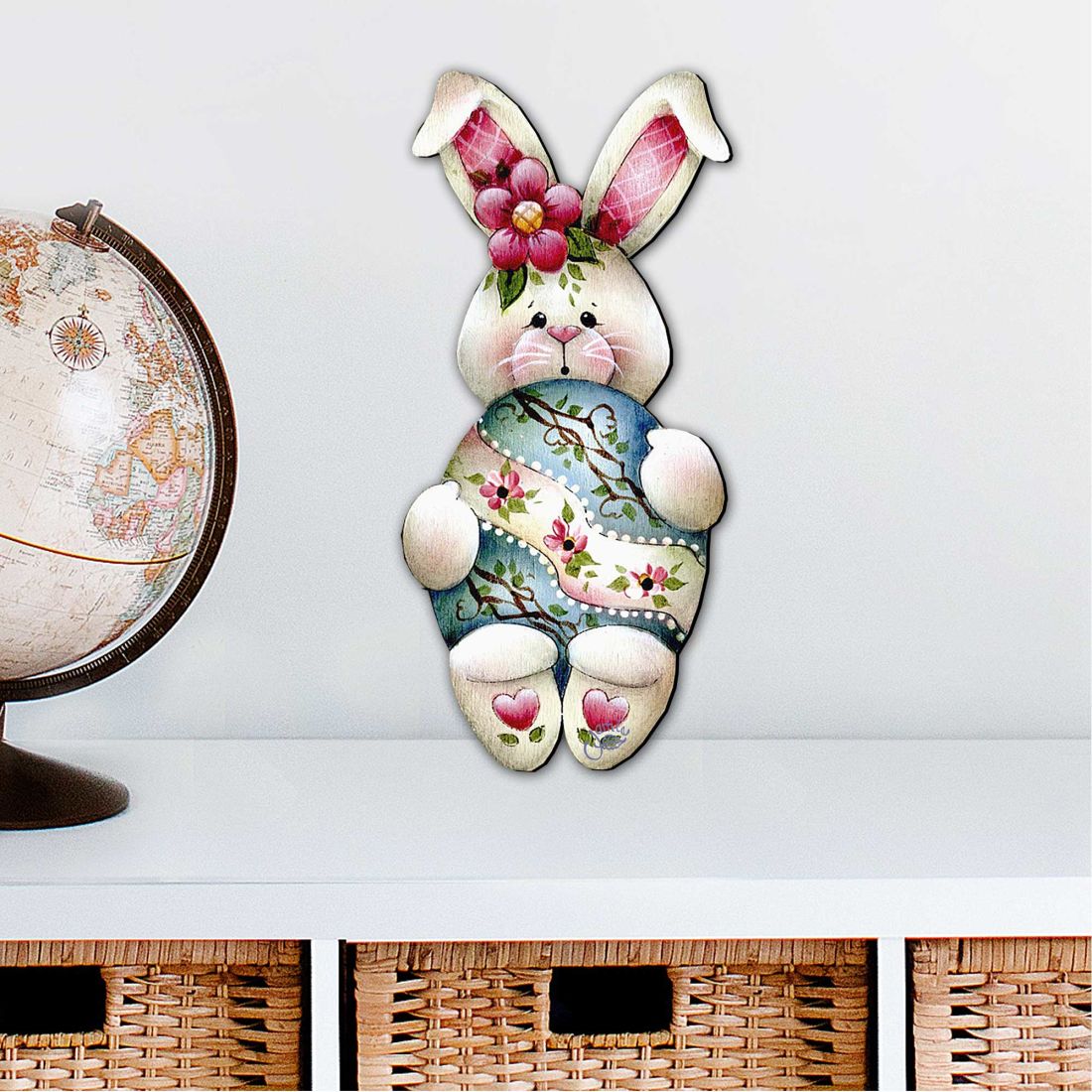 12 x 9 in. Bunny Hugs Easter Outdoor Decor Large Ornaments
