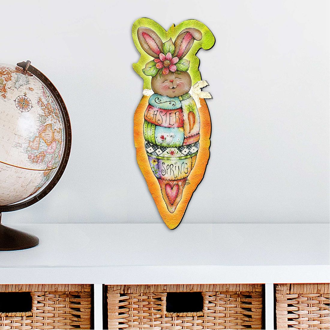 12 x 9 in. Carrot Bunny Easter Outdoor Decor Large Ornaments