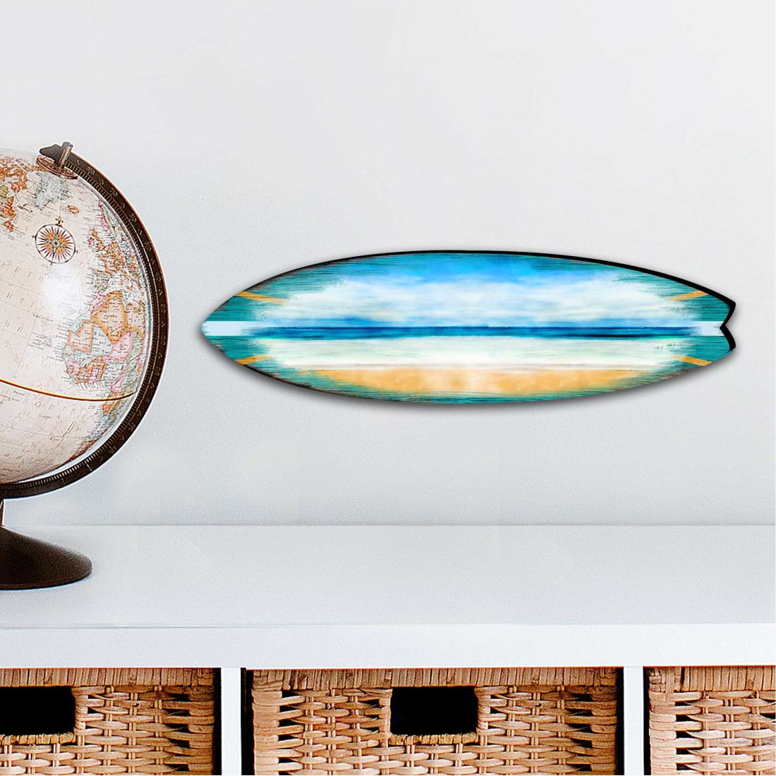 20 x 5.5 in. Ocean Surfboard Coastal Outdoor Decor Large Ornaments