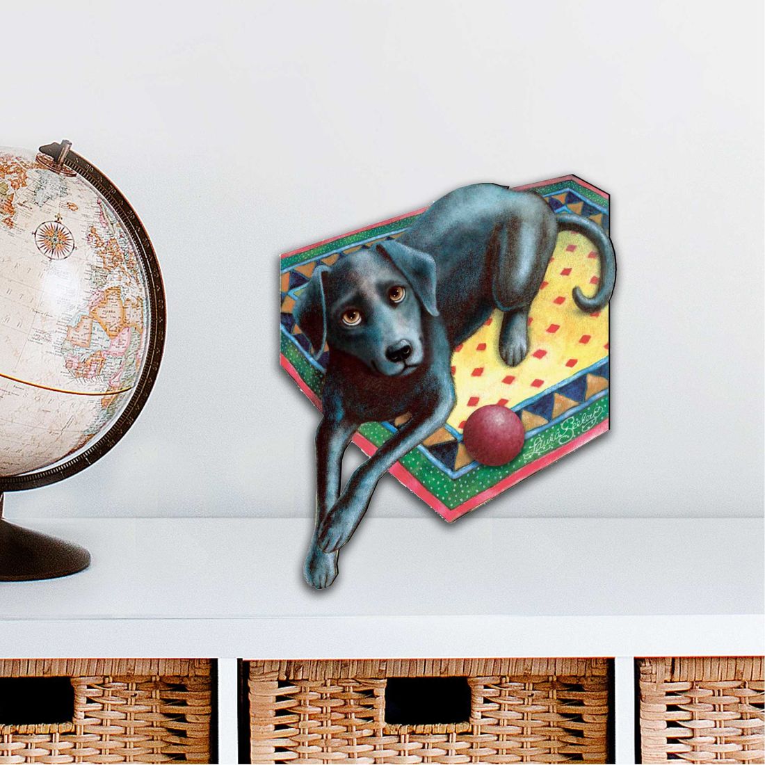 8511017M 12 x 9 in. Ready When You Are Black Dog Holiday Outdoor Decor Large Ornaments
