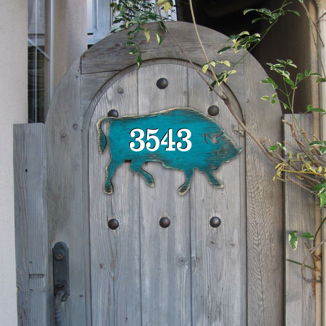 18 in. Buffalo Wooden Custom House Number Sign Decor