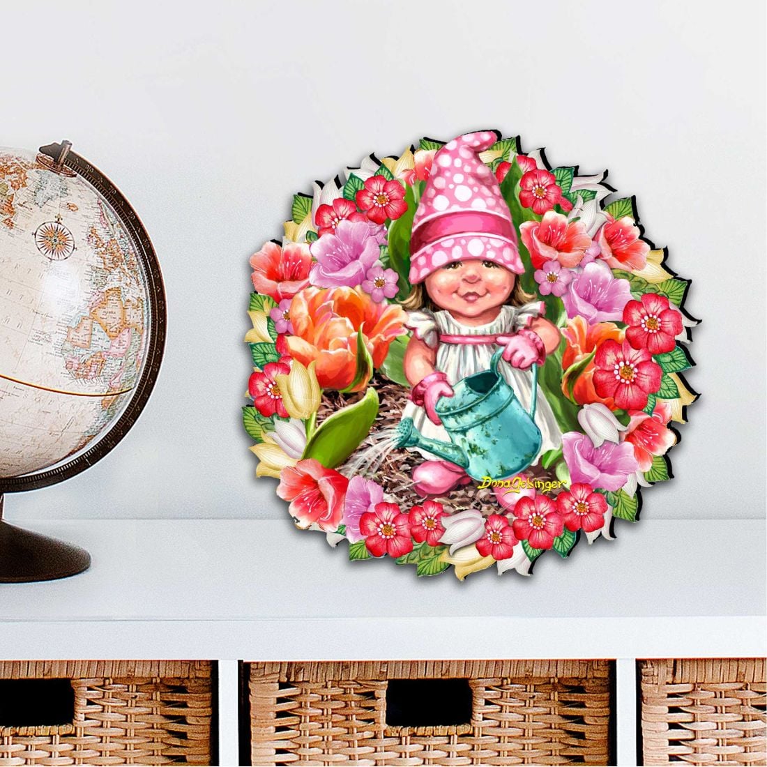 12 x 9 in. Spring Wreath Blossom Dwarf Easter Outdoor Decor Large Ornaments