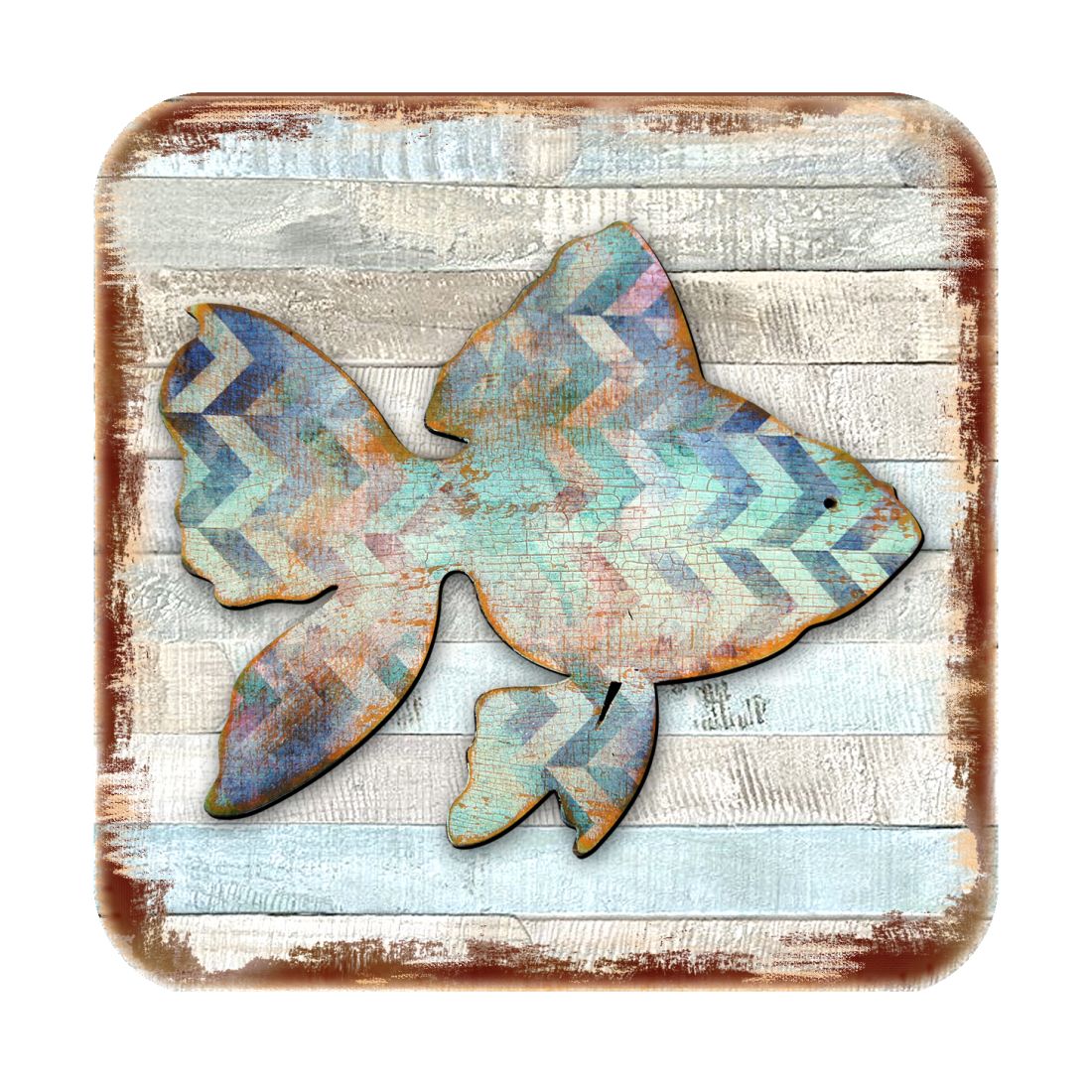 Picture of Nature Wonders 8198534-9C-S4 4 x 4 in. Fish Coastal Wooden Cork Coasters Gift - Set of 4