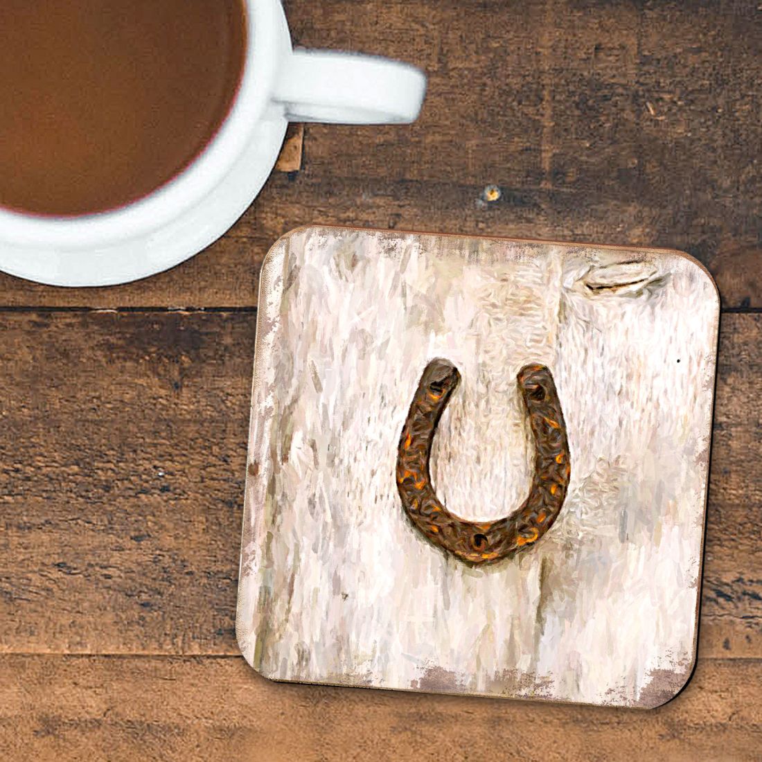 Picture of Nature Wonders 8198622C-S4 4 x 4 in. Horseshoe Art Wooden Cork Coasters Gift - Set of 4