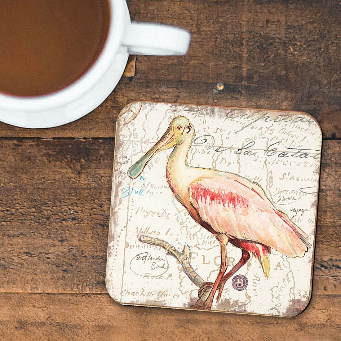 Picture of Nature Wonders 8198624C-S4 4 x 4 in. Bird Wooden Cork Coasters Gift - Set of 4