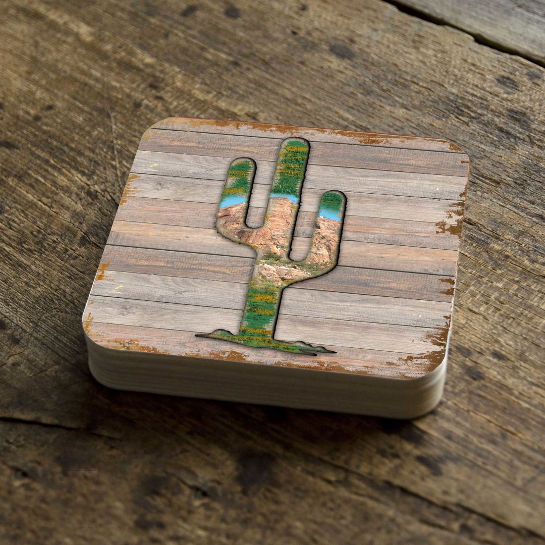 Picture of Nature Wonders 8199416C-S4 4 x 4 in. Cactus Wooden Cork Coasters Gift - Set of 4
