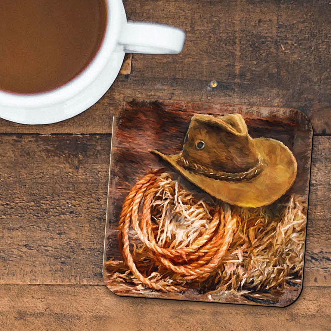 Picture of Nature Wonders 95233C-S4 4 x 4 in. Cowboy Hat Wooden Cork Coasters Gift - Set of 4
