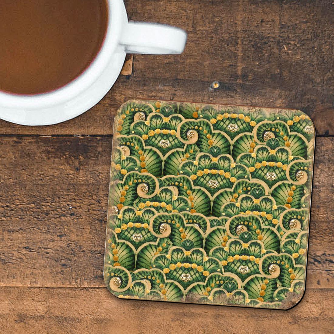 Picture of Nature Wonders 95021C-S4 4 x 4 in. Floral Wooden Cork Coasters Gift - Set of 4
