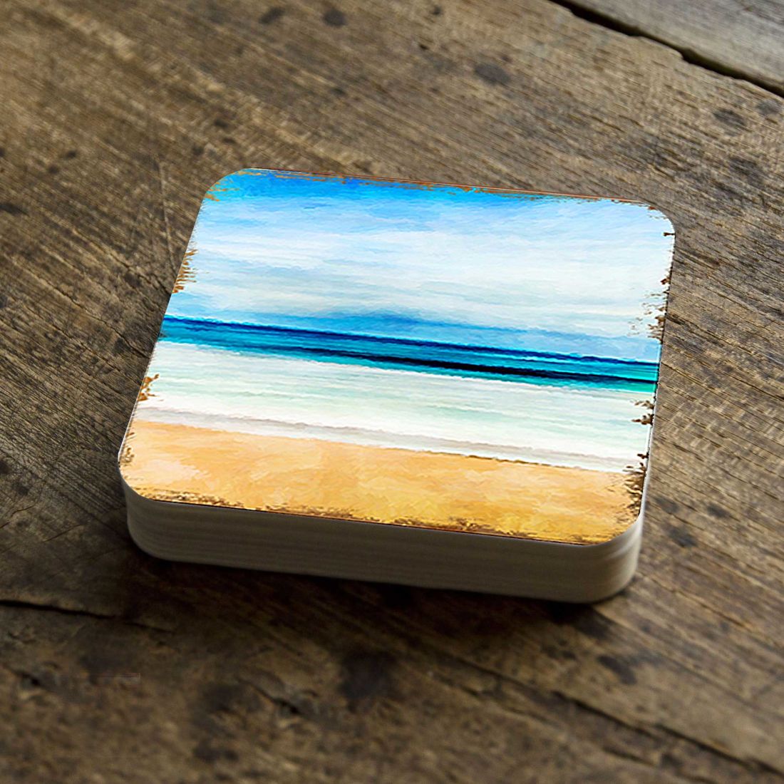 Picture of Nature Wonders 95226C-S4 4 x 4 in. Beach Coastal Wooden Cork Coasters Gift - Set of 4