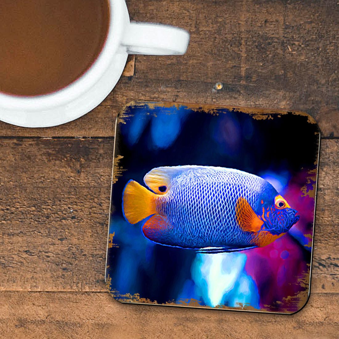 Picture of Nature Wonders 95251C-S4 4 x 4 in. Tropical Fish Coastal Wooden Cork Coasters Gift - Set of 4