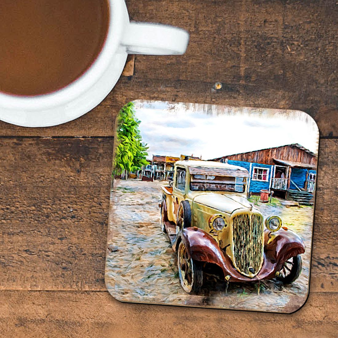 Picture of Nature Wonders 95353C-S4 4 x 4 in. Car Coastal Wooden Cork Coasters Gift - Set of 4