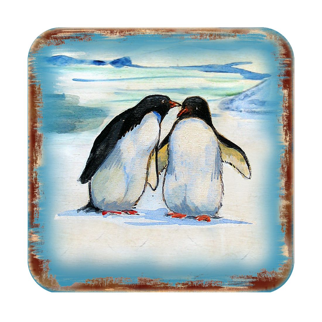 Picture of Nature Wonders 95382C-S4 4 x 4 in. Penguins Wooden Cork Coasters Gift - Set of 4