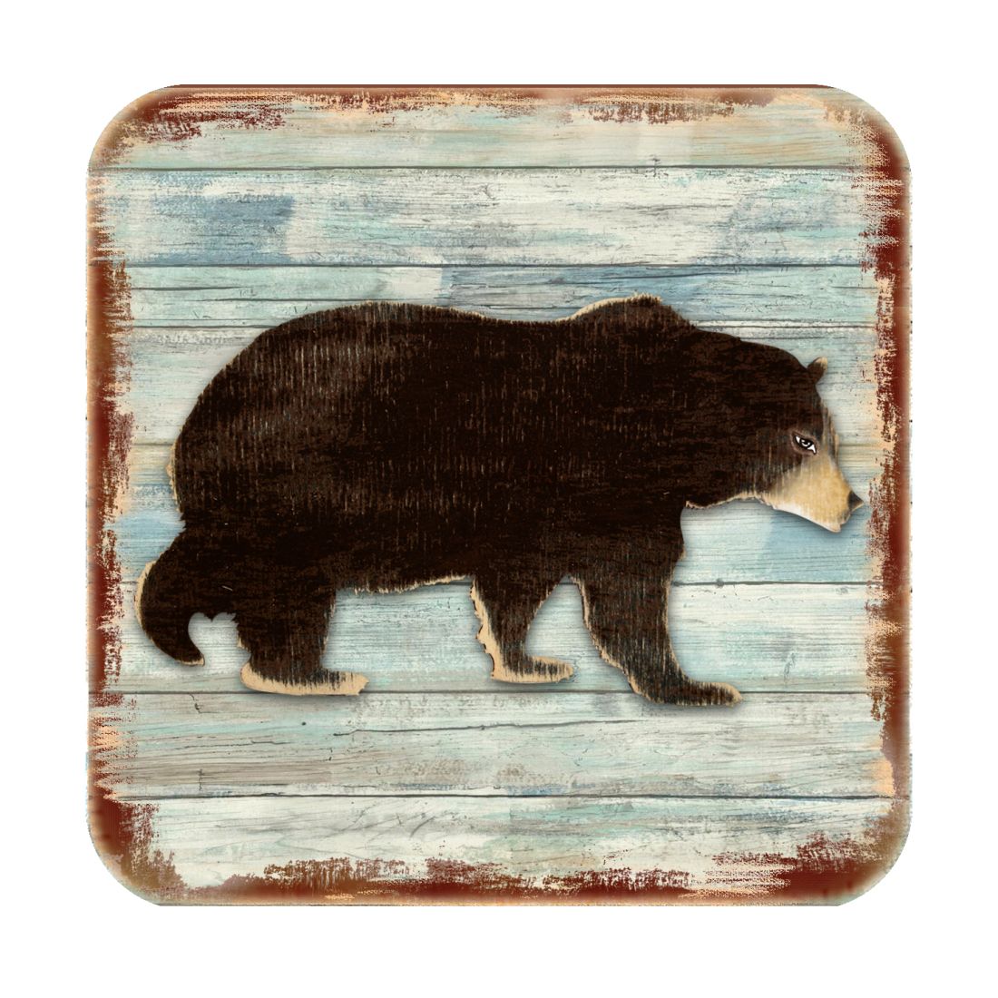 Picture of Nature Wonders 8198215-9C-S4 4 x 4 in. Bear Wooden Cork Coasters Gift - Set of 4