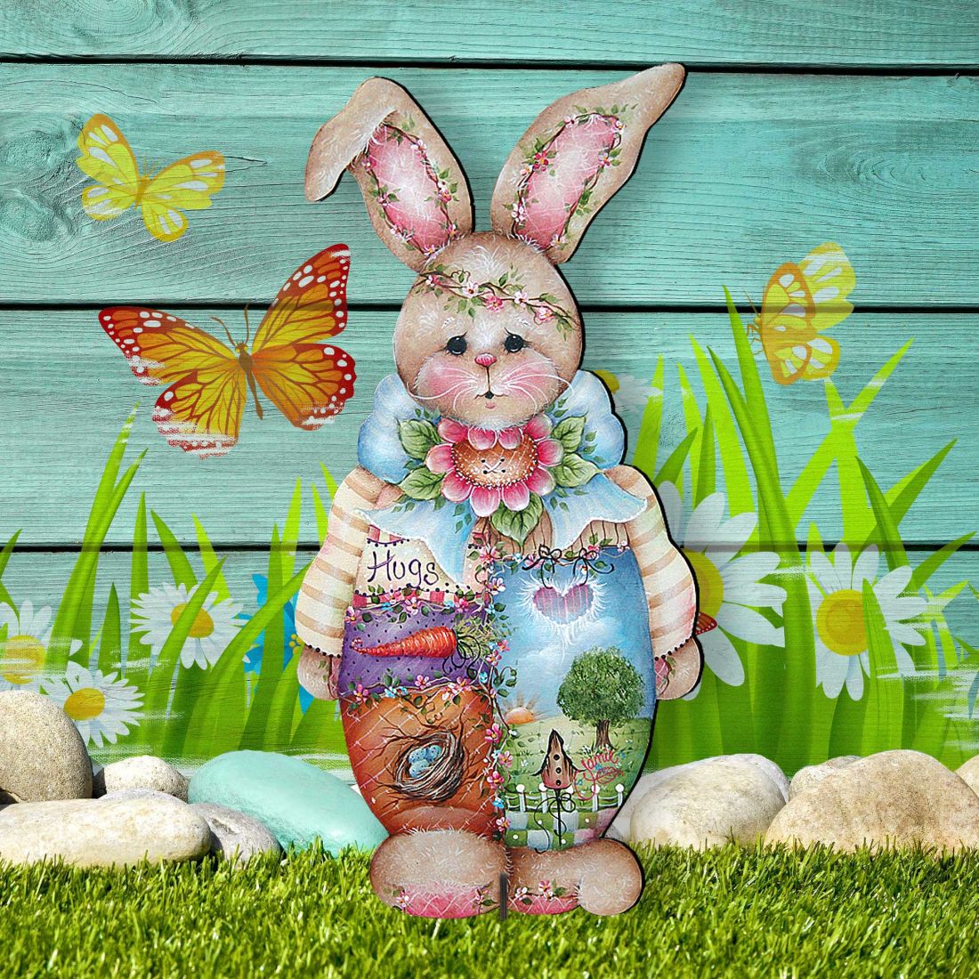 32 x 15 in. Bunny Easter Yard Sign Decor