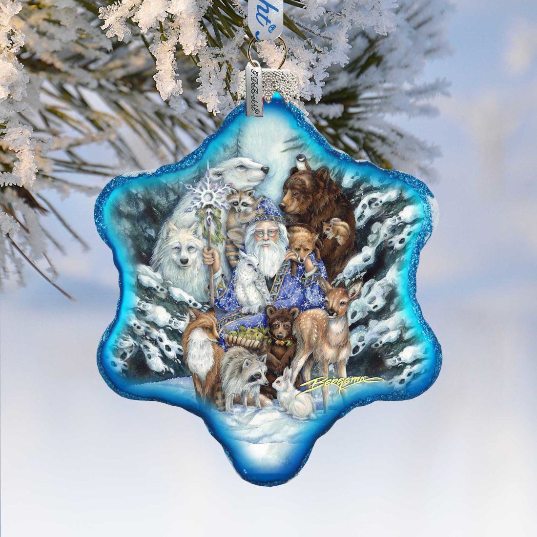 4 x 3.5 in. Gather in Peace Father Winter Glass Ornaments