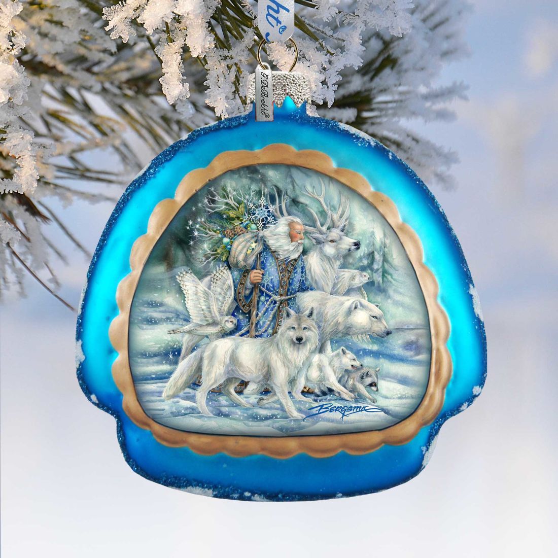 756-862-JB 4 x 3.5 in. Cool Winds Father Winter Glass Ornaments