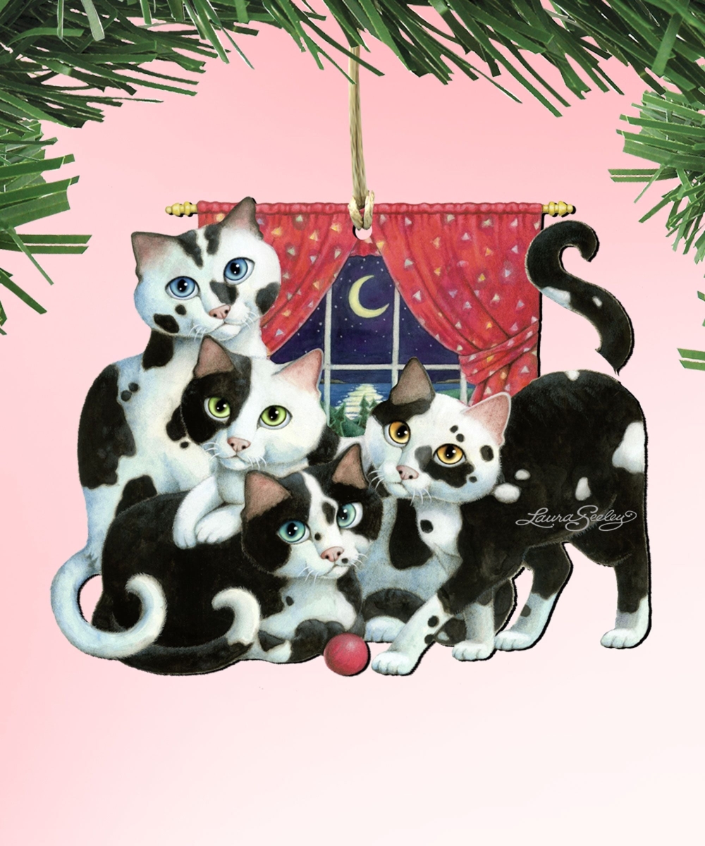 8512053-LS-S2 5 x 5.5 in. Cookies & Cream Wooden Pets Ornaments - Set of 2