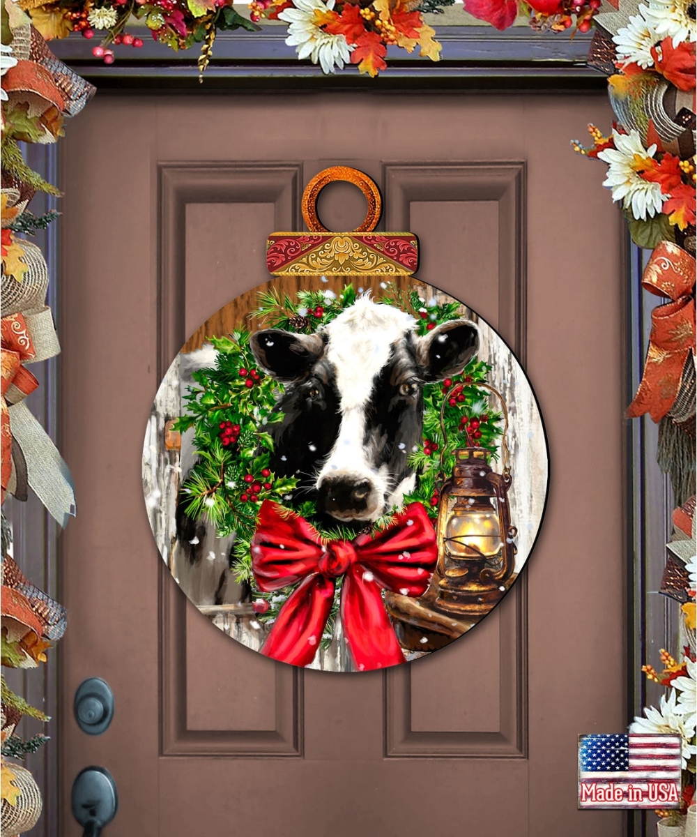 8421128H-DG 20 x 20 x 0.25 in. Outdoor Christmas on the Farm Wooden Hanger Wall Decor