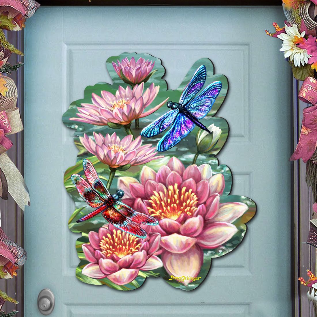 24 x 18 in. Dragonflies & Water Lilies Wildlife Wall Decor
