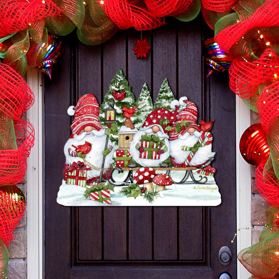 24 x 18 in. Christmas Gnomes Holiday Door Decor