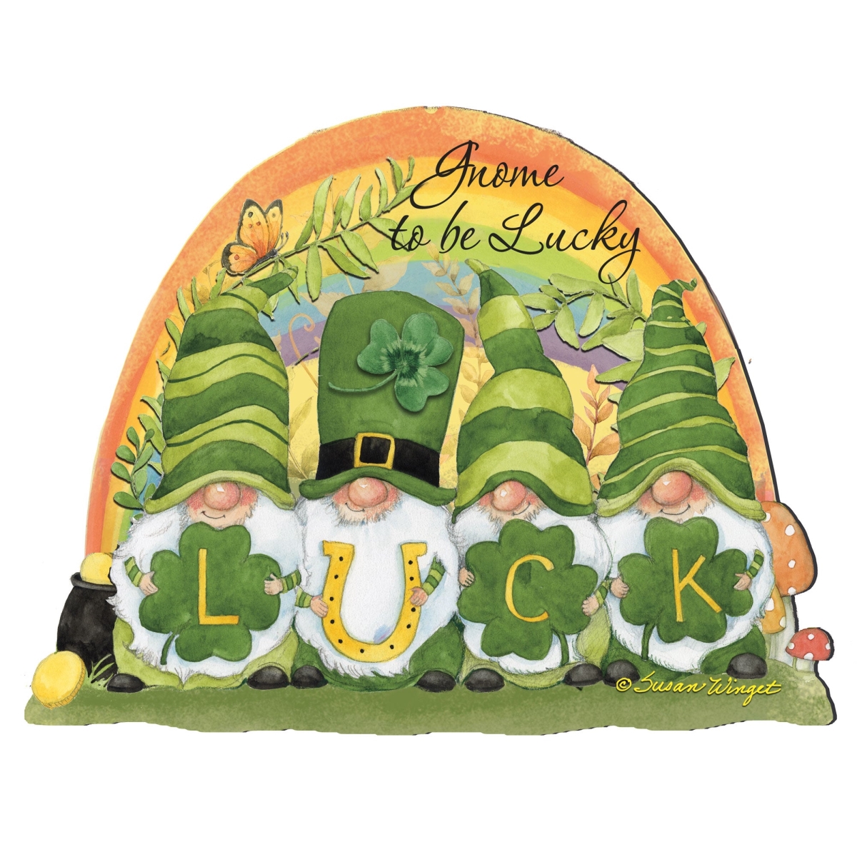 24 x 18 in. St. Patricks Gnomes Holiday Door Decor