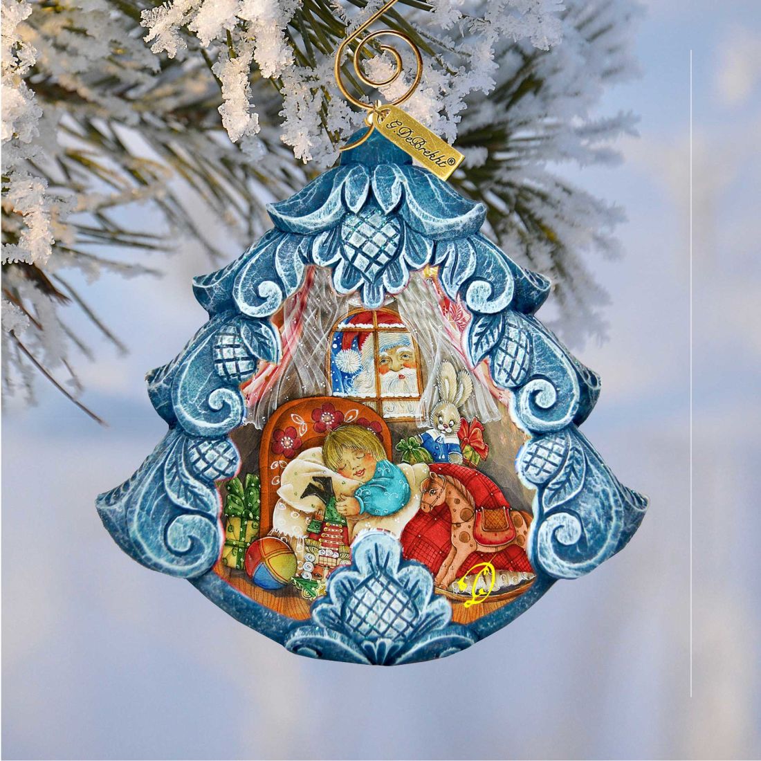 Picture of G.DeBrekht 610276 3 x 3.5 in. Night Before Hand-Painted Christmas Tree Sculpted Hand-Painted Christmas Ornaments