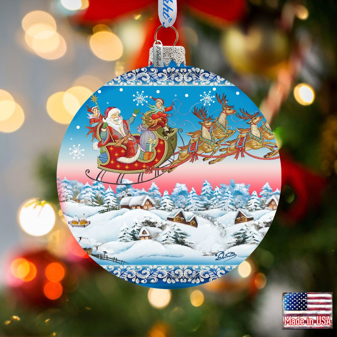Picture of G.DeBrekht 71160 3 x 3.5 in. Up Up & Away Glass Ornaments