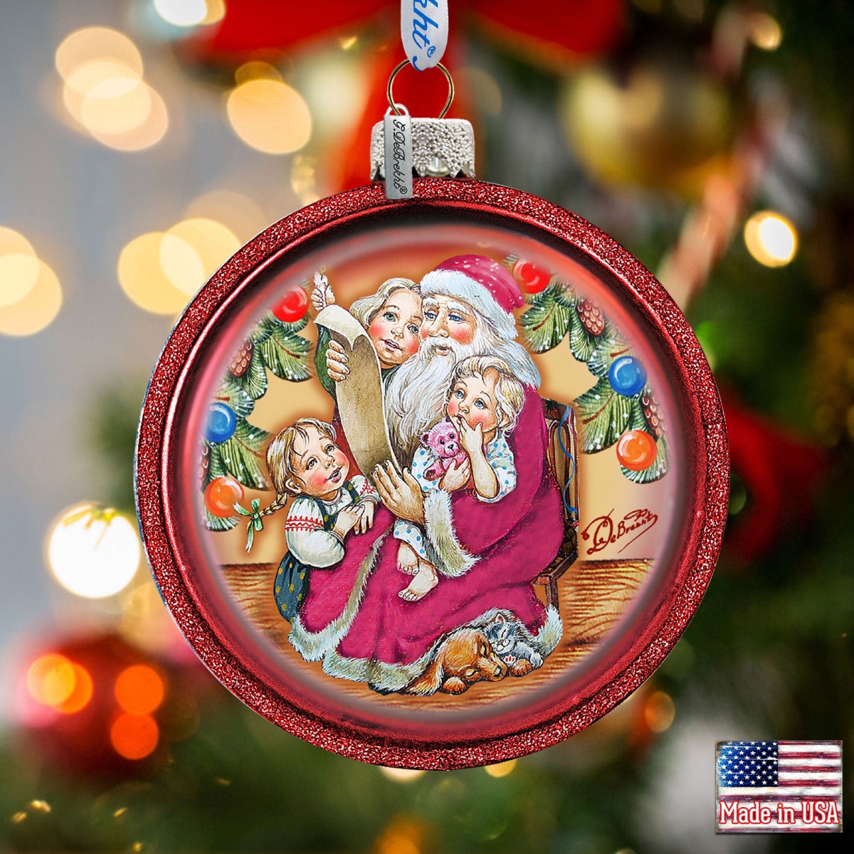 73364C 3 x 3.5 in. Reading Wish List Glass Ornaments