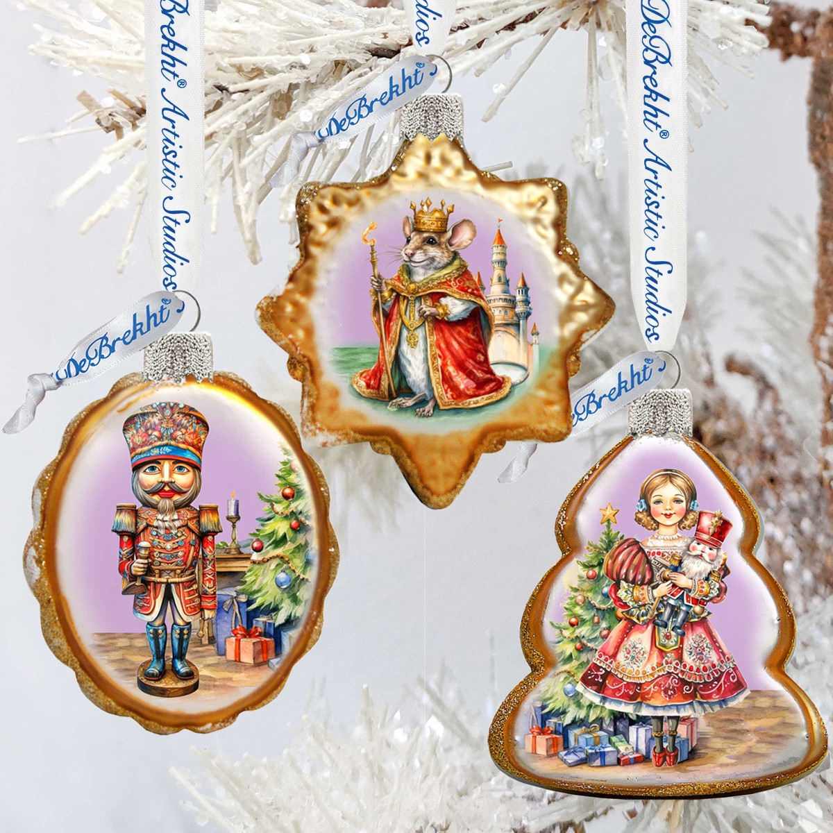 3 x 2 in. Nutrcracker Mercury Glass Ornaments Christmas Decor, Set of 3