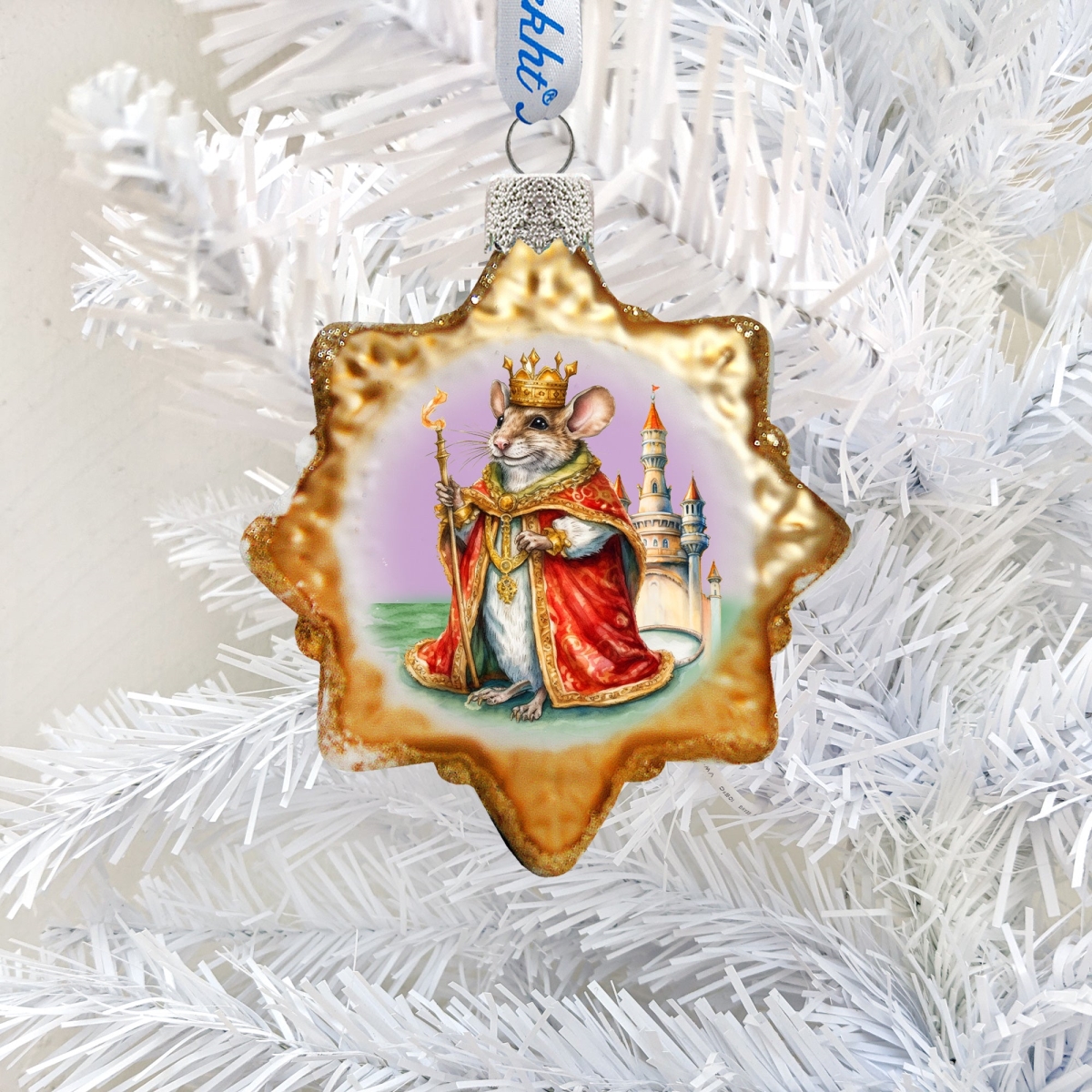 3 x 2 in. Mouse King Mercury Glass Ornaments Christmas Decor