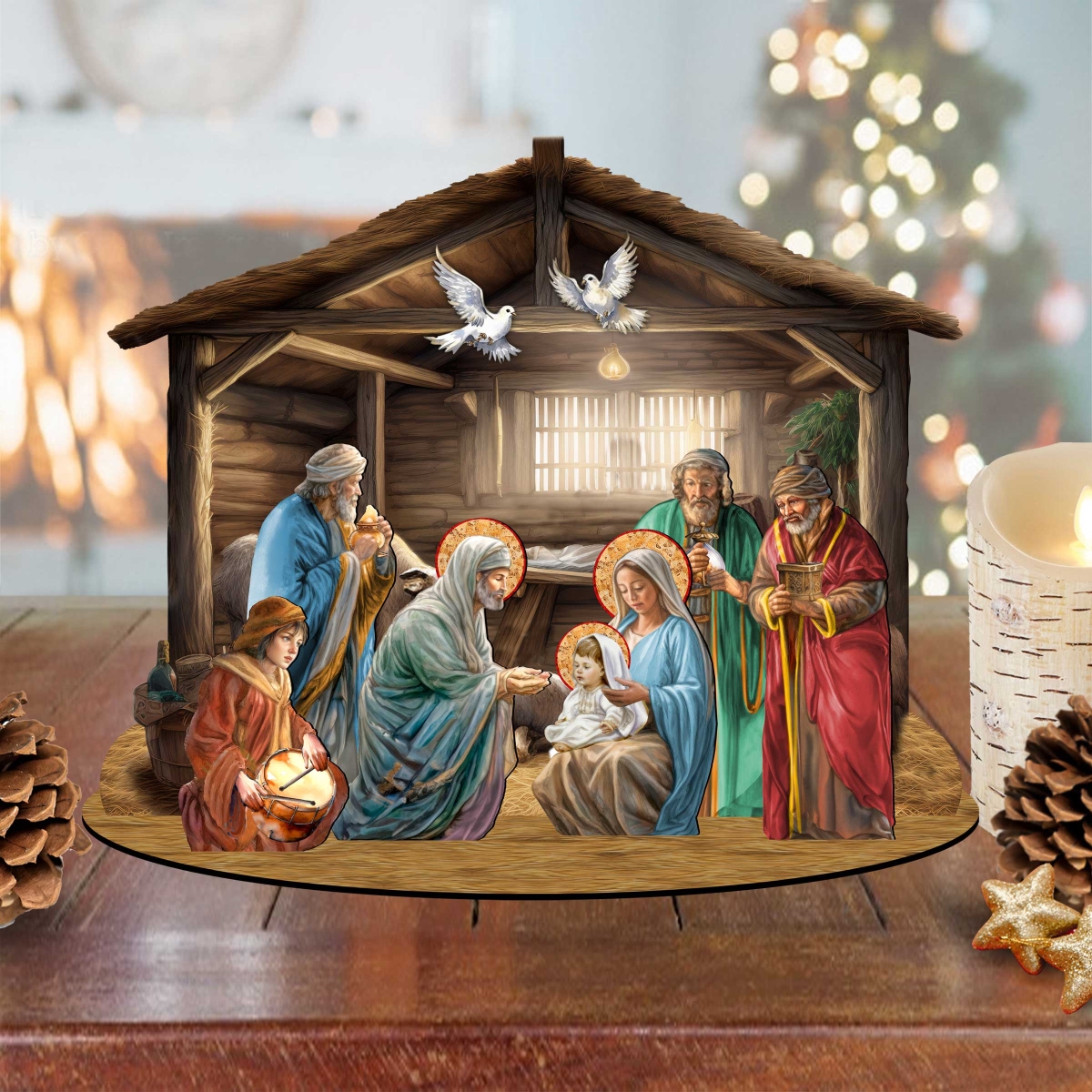 8.5 in. Nativity Scene Decorative Village Holiday Decor