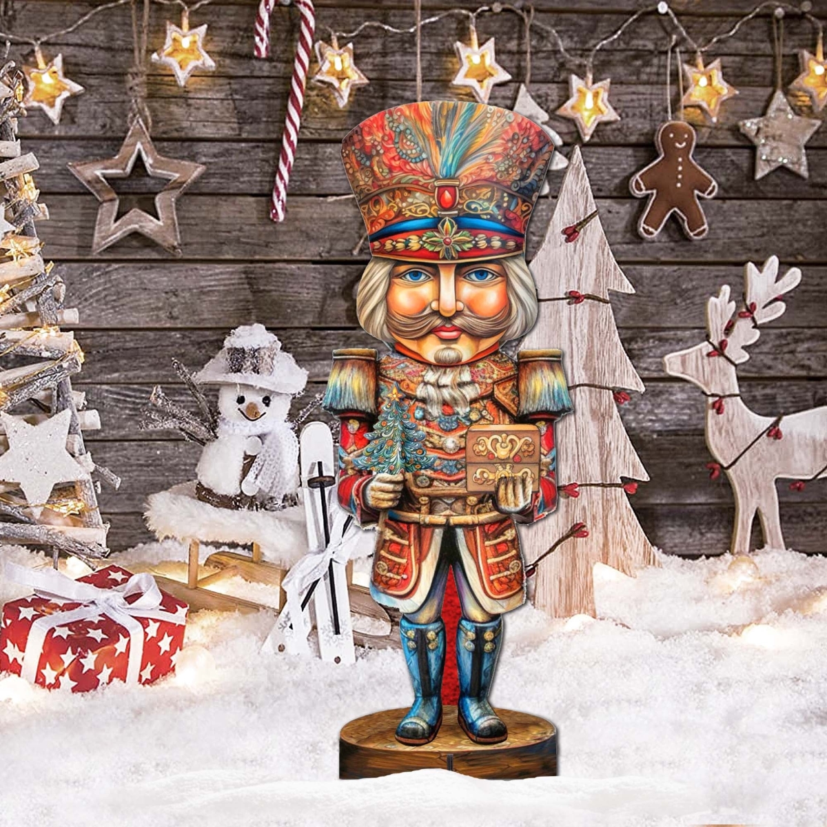32 x 12 in. Nutcracker with a Heartwarming Surprise Outdoor Christmas Decor