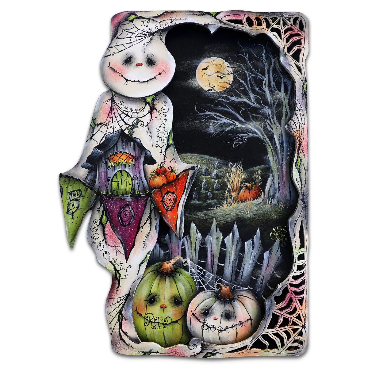 8611078H-MP 24 x 18 in. Night of the Pumpkins Halloween Holiday Door Decor
