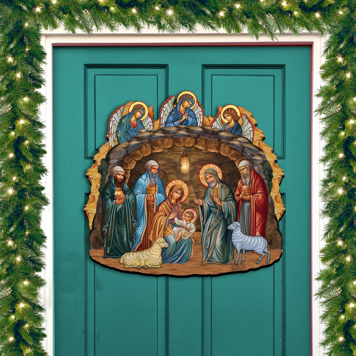 24 x 18 in. Orthodox Nativity Scene Holiday Door Decor