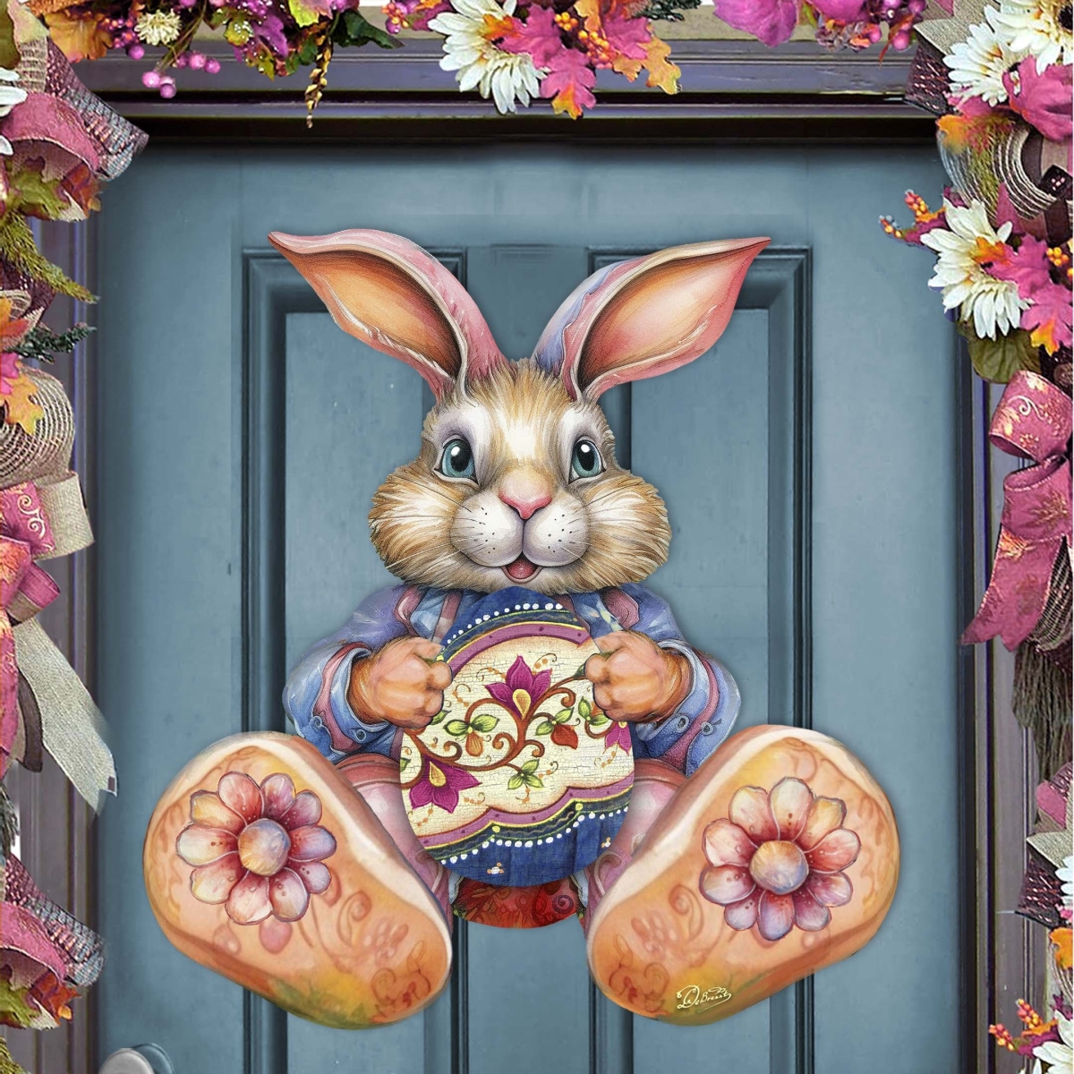 8652767H Easter Bunny Boy with Egg Holiday Door Decor by  - Easter Spring Decor