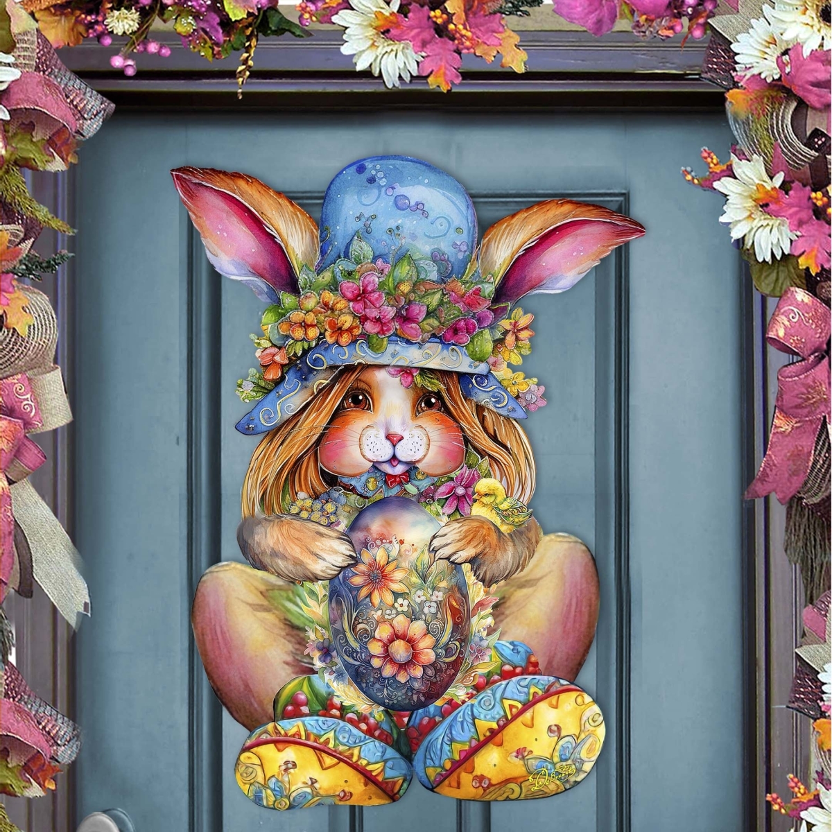 8652765H Easter Bunny Girl Holiday Door Decor by  - Easter Spring Decor